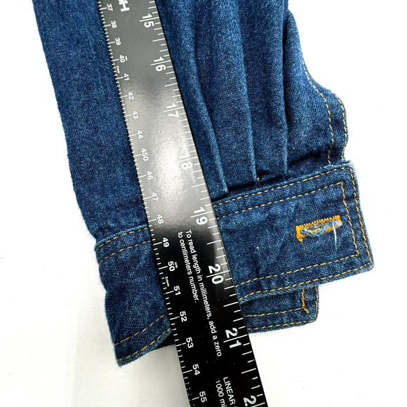 LESLIE FAY Women's 8 Vintage Sport Dark Denim Jumpsuit Jeans Pockets Long Sleeve - Picture 6 of 7